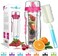 AquaFrut 32 OZ Fruit Infuser Water Bottle BPA-Free Fruit Infusion Sports Bottle - Flip Top Lid w Drinking Spout, Leak Proof, Made of Durable Tritan. Free Recipe eBook! (Pink)