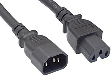 سلك تيار مستمر متردد، IEC320 C14 إلى IEC320 C15، 14 ايه دبليو جي، 15 امبير، 250 فولت (ZWACDEAE-06)