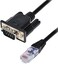 RJ45 إلى RS232 من كوسو DB9 منفذ تسلسلي ذكر الى ار جيه 45 انثى كات 5 ايثرنت LAN 9.8 قدم