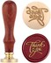 Yoption Brass Head Wooden Handle Thank You#2 Wax Seal Stamp, 1 Inch (2.5 Cm) Diameter, Ideal for Envelopes, Invitations, Gift Packaging, Removable Stamp Head