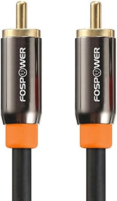 FosPower (10 Feet) Digital Audio Coaxial Cable [24K Gold Plated Connectors] Premium S/PDIF RCA Male to RCA Male for Home Theater, HDTV, Subwoofer, Hi-Fi Systems