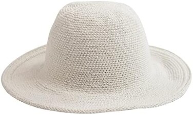San Diego Hat Company Women's Cotton Crochet Floppy Hat with 3 Inch Brim