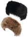 LA CARRIE Faux Fur Headband with Stretch Women's Winter Earwarmer Earmuff, Black &amp; Natural, One size