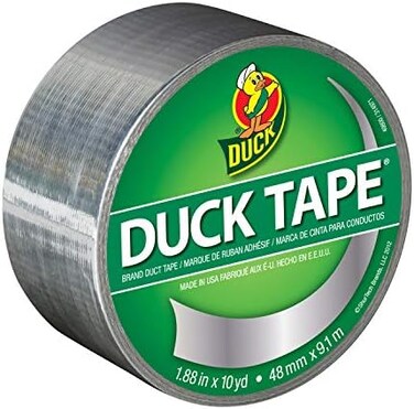 Duck 280621 Metallic Color Duct Tape, Chrome, 1.88 Inches x 10 Yards, Single Roll, 1.88" x 10 yd