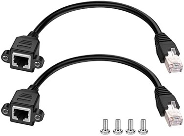 اي جريلي موسع ايثرنت - اي جريلي 1FT RJ45 ذكر الى انثى تركيب لوحة برغي Cat6/Cat5e/Cat5 إيثرنت LAN كابل تمديد شبكة LAN