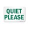 منتج ذكي على شكل جهاز ذكي، Legend"Quiet Please"، الارتفاع 17.78 سم × العرض 25.4 سم، أخضر على أبيض