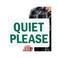 منتج ذكي على شكل جهاز ذكي، Legend"Quiet Please"، الارتفاع 17.78 سم × العرض 25.4 سم، أخضر على أبيض