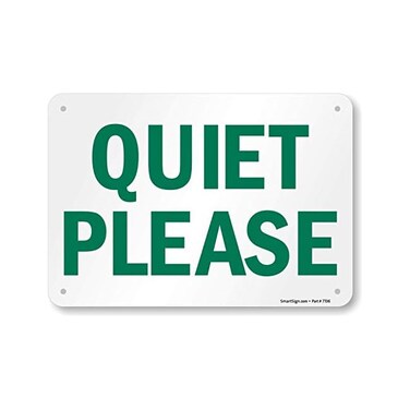 منتج ذكي على شكل جهاز ذكي، Legend"Quiet Please"، الارتفاع 17.78 سم × العرض 25.4 سم، أخضر على أبيض