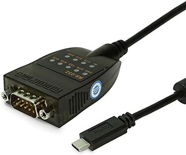 Gearmo Gearmo USB C to Serial RS232 Adapter with LED Indicators USB 2.0
