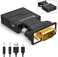 FOINNEX VGA to HDMI Adapter, (VGA Source Output to HDMI Input Connector), TAIHAO Active Male VGA to Female HDMI Converter Supports 1080P@60Hz for Computer, Laptop, Projector (with audio and USB cable)