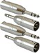 GLS Audio GLS Audio XLR Male to 1/4" Male TRS Adapter Gender Changer - XLR-M to 6.3mm Stereo Coupler Adapters - 4 PACK