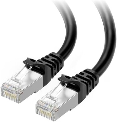 كيبل ماترز (11 متر، اسود) - قطعة ايثرنت Cat6a محمية بدون نتوءات (SSTP/SFTP) الاسود بطول 11 متر