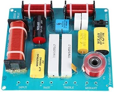 Zerone WEAH-3505 300W Speaker Audio Frequency Divider 3 Way Crossover Filters with Adjustable Treble Bass