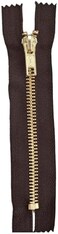Coats and Clark F25F18-56B Fashion Metal Brass Separating Zipper, 18", Cloister Brown