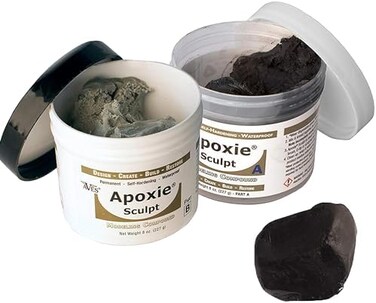 Aves Waterproof Air Dry Clay for Sculpting and Repairs - Adhering to All Surfaces Non-Toxic 2 Part Epoxy Putty Sculpting Clay - 2 Part A &amp; B Self Hardening Apoxie Sculpt Modeling Clay by , 1 Lb, Black
