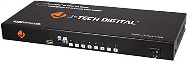 جي تيك ديجيتال موزع HDMI 1 في 8 مخارج 4K 60 هرتز جودة ممتازة 4K Ultra HD، مقسم HDMI لشاشات متعددة مكررة/مرآة [JTD4KSP0108]