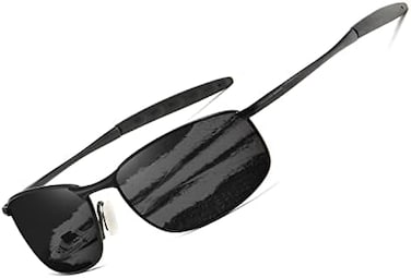 AEVOGUE Polarized Sunglasses For Men Rectangle Metal Frame Retro Sun Glasses AE0395