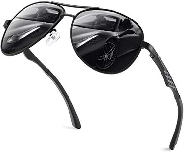 GQUEEN Classic Military Style Pilot Polarized Sunglasses Spring Hinges Al-Mg for mens womens MOS1