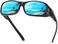 Duco Unisex HD Wraparound Prescription Glasses Polarized Sunglasses 8953 (Black Frame Revo Blue)