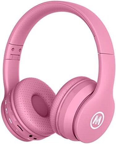 Mokata Kids Headphone Bluetooth Wireless Over Ear Foldable Stereo Sound Headset with AUX 3.5mm Jack Cord SD Card Slot, Built-in Mic Microphone for Boys Girls Cellphone TV PC Game Equipment B01
