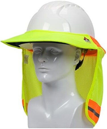 EZ-Cool 396-801FR FR Treated Hi-Vis Mesh/Polyester Hard Hat Visor and Neck Shade