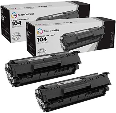 خرطوشة حبر متوافقة مع LD لـ Canon 104 0263B001AA (أسود، عبوتان)