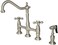 Kingston Brass KS1278AXBS Heritage 8-Inch Kitchen Faucet with Brass Sprayer, Satin Nickel