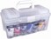 ArtBin 6918AH Twin Top 17 inch Supply Box, Portable Art &amp; Craft Supply Organizer with Handle, [1] Plastic Storage Case, Translucent