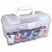 ArtBin 6918AH Twin Top 17 inch Supply Box, Portable Art &amp; Craft Supply Organizer with Handle, [1] Plastic Storage Case, Translucent