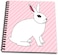 3dRose (8x8 drawing book) - Janna Salak Designs Small Pets - Cute Hotot Rabbit Bunny on Pink Stripes - Drawing Book