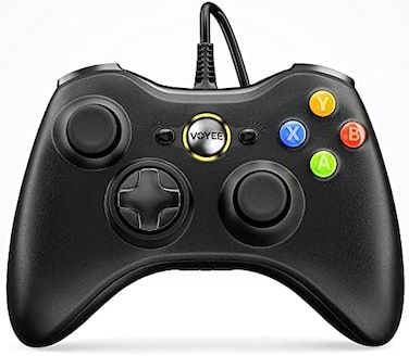 VOYEE Xbox 360 Controller Upgraded Wired Controller Compatible with Microsoft Xbox 360 &amp; Slim/PC Windows 10/8/7 (Black)