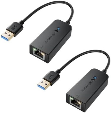 محول كيبل ماترز توصيل وتشغيل USB الى ايثرنت مع PXE، دعم استنساخ عنوان MAC (USB 3.0 الى جيجابت ايثرنت، محول ايثرنت الى USB، محول ايثرنت للابتوب) يدعم 10/100/1000Mbps الاسود