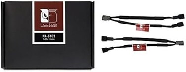 نوكتوا كابلات على شكل حرف Y بـ3 دبابيس لمراوح الكمبيوتر من NA-SYC2 (اسود)