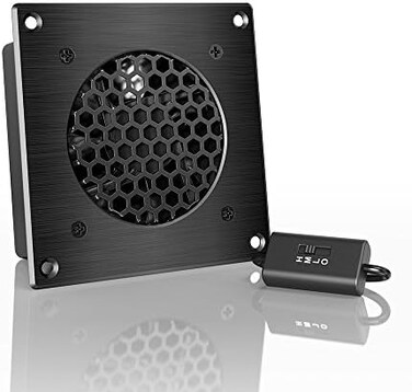 AC Infinity AIRPLATE S1, Quiet Cooling Fan System 4" with Speed Control, for Home Theater AV Cabinets
