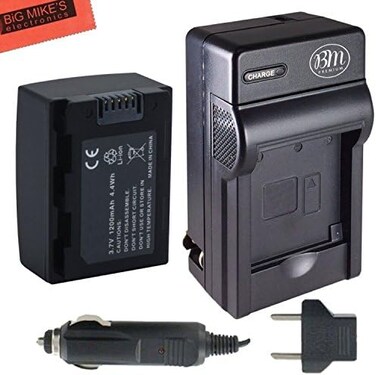 شاحن بطارية و BM Premium IA-BP105R لـ Samsung HMX-F80, F80BN, F80SN, F90, F90BN, F90WN, F800, F900, F900WN, SMX-F50, F50BN, F53, F54, F500, F501, F530, H300, H300BN, H303، H304، H305، H320