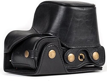 MegaGear Ever Ready Genuine Leather Camera Case and Bag for Sony Alpha A6300, A6000 (16-50 mm) (Black)