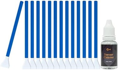 UES APSC16 Digital Camera APS-C Sensor Cleaning Kit, 14pcs 16mm APS-C Swabs + 15ml Sensor Cleaner Solution, Compatible with Sony, Nikon, Canon DSLR &amp; Mirrorless Cameras