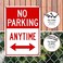 Sigo Signs No Parking Anytime with Arrows, 10x14 Rust Free Aluminum, Weather/Fade Resistant, Easy Mounting, Indoor/Outdoor Use, Made in USA