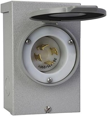Reliance Controls Generators Up to 7,500 Running Watts PB30 30-Amp NEMA 3R Power Inlet Box, Gray