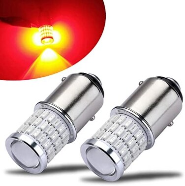 iBrightstar Newest 9-30V Super Bright Low Power 1157 2057 2357 7528 BAY15D LED Bulbs with Projector replacement for Tail Brake Lights,Brilliant Red