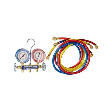Yellow Jacket 42004 Series 41 Manifold with 3-1/8" Gauge, psi, R-22/404A/410A