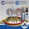 ماستر كول 59161 نحاس R410A، R22، R404A مجموعة مقياس متشعب ثنائي الاتجاه مع مقاييس 3-1/8 انش، خراطيم 3-60 وتركيبات الممتدة 1/4