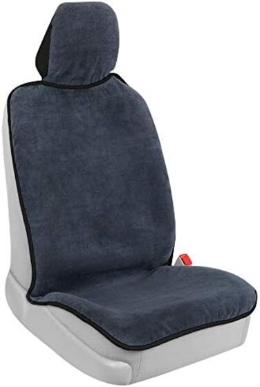 BDK UltraFit Car Seat Towel Cover, Black Trim &ndash; Waterproof Machine-Washable Sweat Protector, Ideal for Gym Swimming Surfing Running Crossfit, Universal Fit for Auto Truck Van and SUV