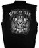 Hot Leathers Black Ride or Die Skull Sleeveless Denim Shirt