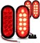 ONLINE LED STORE TRUE MODS 4pc 6" Red Oval Trailer Tail Light Kit [DOT FMVSS 108] [SAE S2TSI6P2] [Grommet &amp; Plug] [IP67 Waterproof] [Stop Turn Tail] Trailer Brake Lights for Boat Trailer RV Trucks