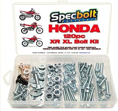 120 قطعة من العلامة التجارية Specbolt Fasteners مجموعة الصيانة وترميم النماذج اليابانية Dirtbikes XR XL نماذج 50 80 100 185 200 250 400 500 600 650