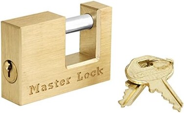 ماستر لوك ربط ربط 470-605DAT بطول 15/16 بوصة × عرض داخلي 7/16 بوصة، هيكل 2 بوصة، قفل اقتران نحاسي صلب عرض