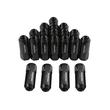 جيه دي ام سبيد صواميل عجل متدرج من الالمنيوم 60 ملم لجنوط داخلية M12X1.5 20 قطعة، اسود، A102-BLOX1.5BK