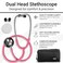Vive Precision Dualhead Stethoscope Dual Head Diaphragm Bell For Nurses Er Cardiology Veterinary Fetal Pediatrics Blood Pressure Kit Double Barrel Chestpiece Device For Doctors Students Standard Pink