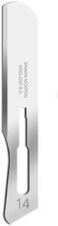 SWANN-MORTON #14 Sterile Surgical Blades, Stainless Steel [Individually Packed, Box of 100]